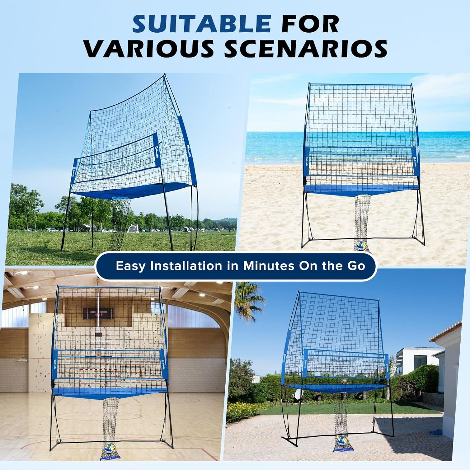 Orealla Volleyball Practice Net - Blue - Orealla